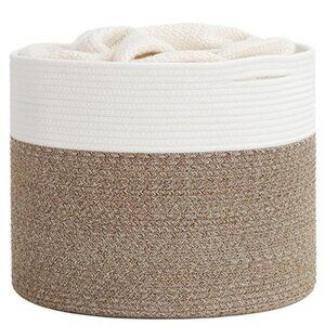 Large Cotton Rope Storage Basket Woven Bin for Toys Blankets Nursery Living